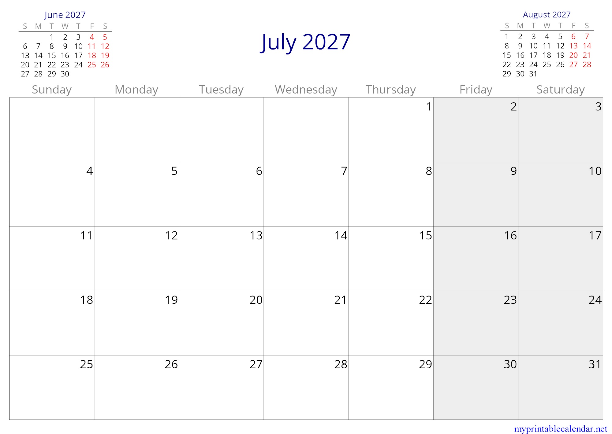 July 2027 monthly calendar, Malaysia, in English jpg