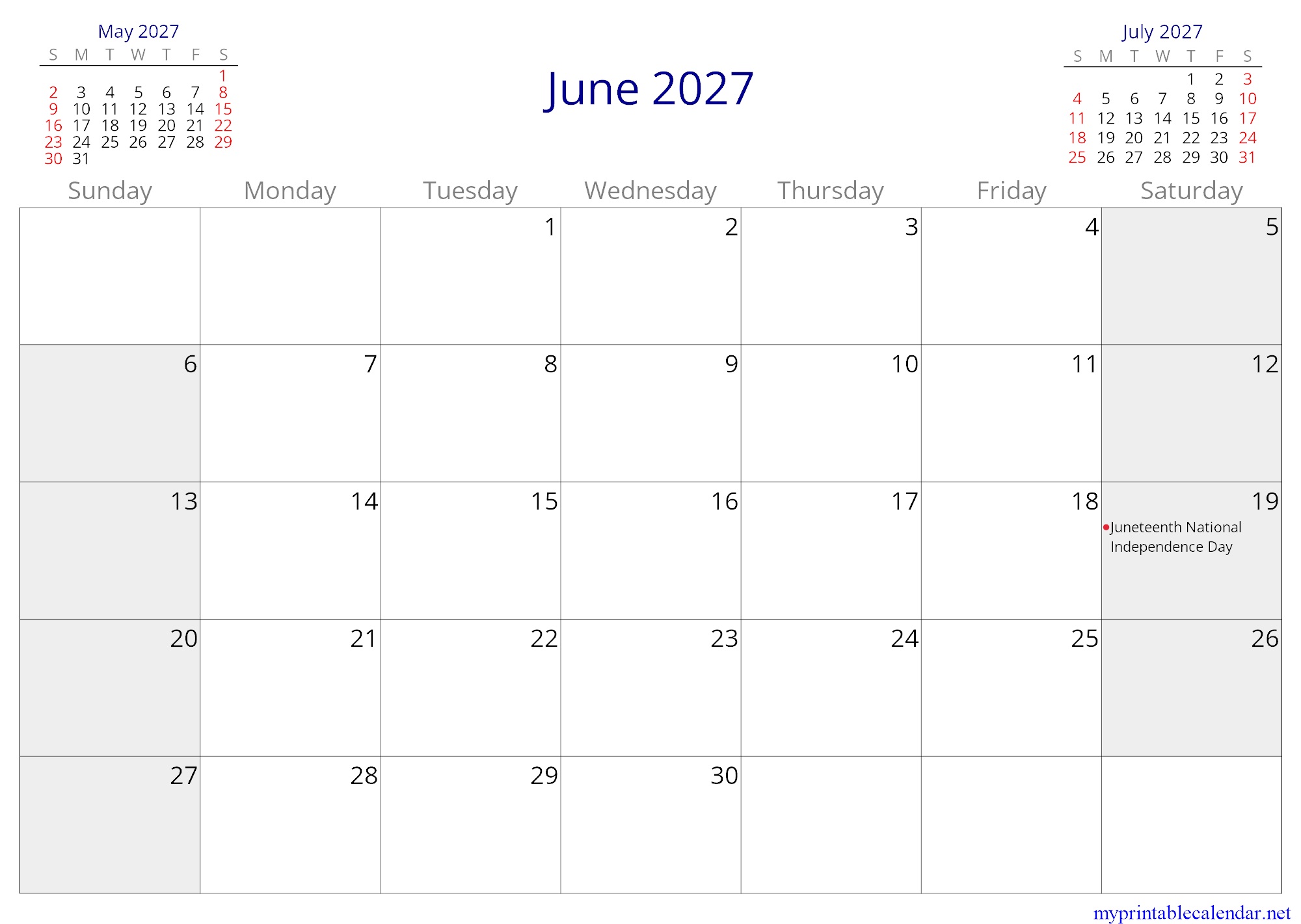 June 2027 monthly calendar, Puerto Rico, English (US, CA) jpg