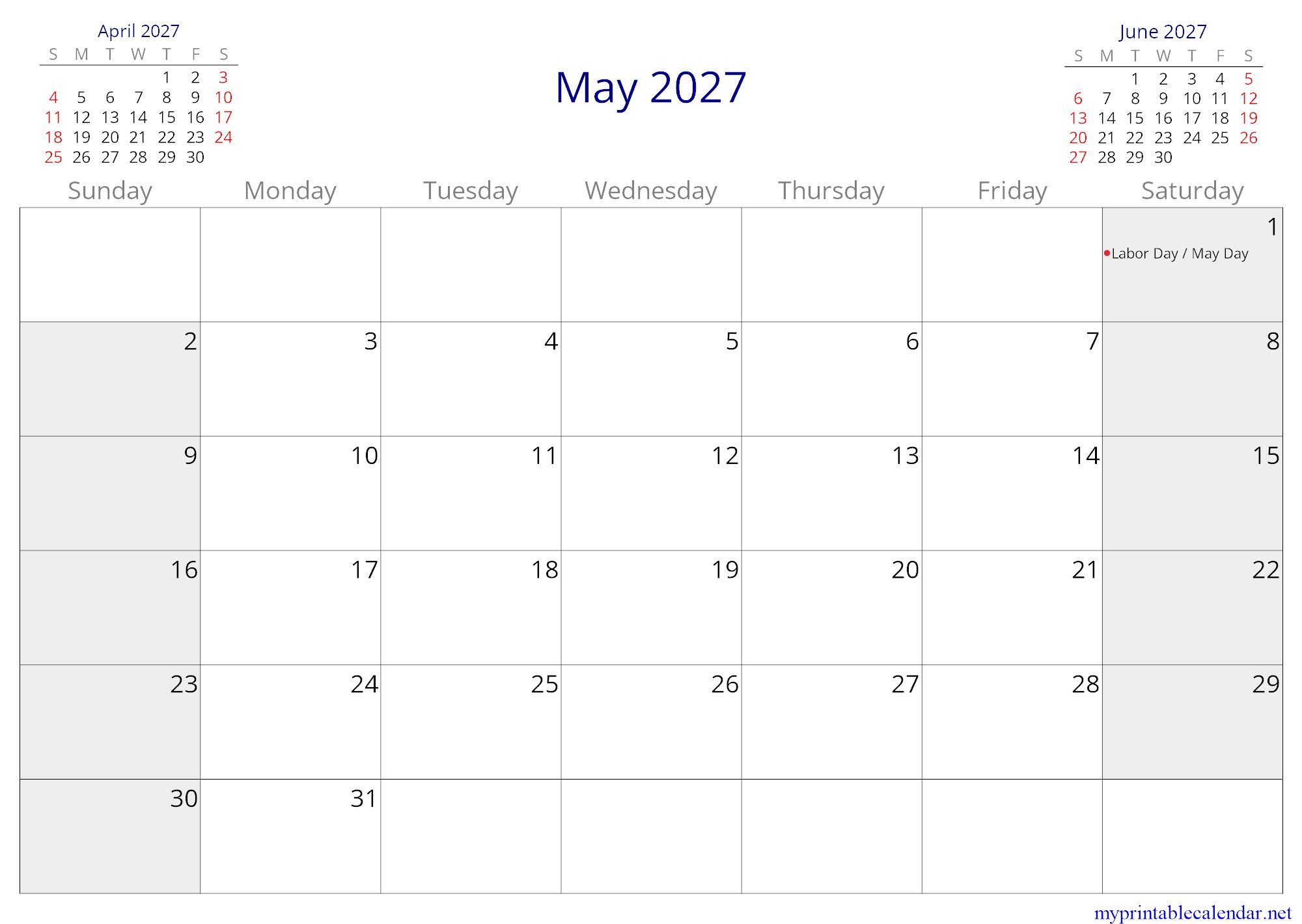 May 2027 monthly calendar, Costa Rica, in English jpg