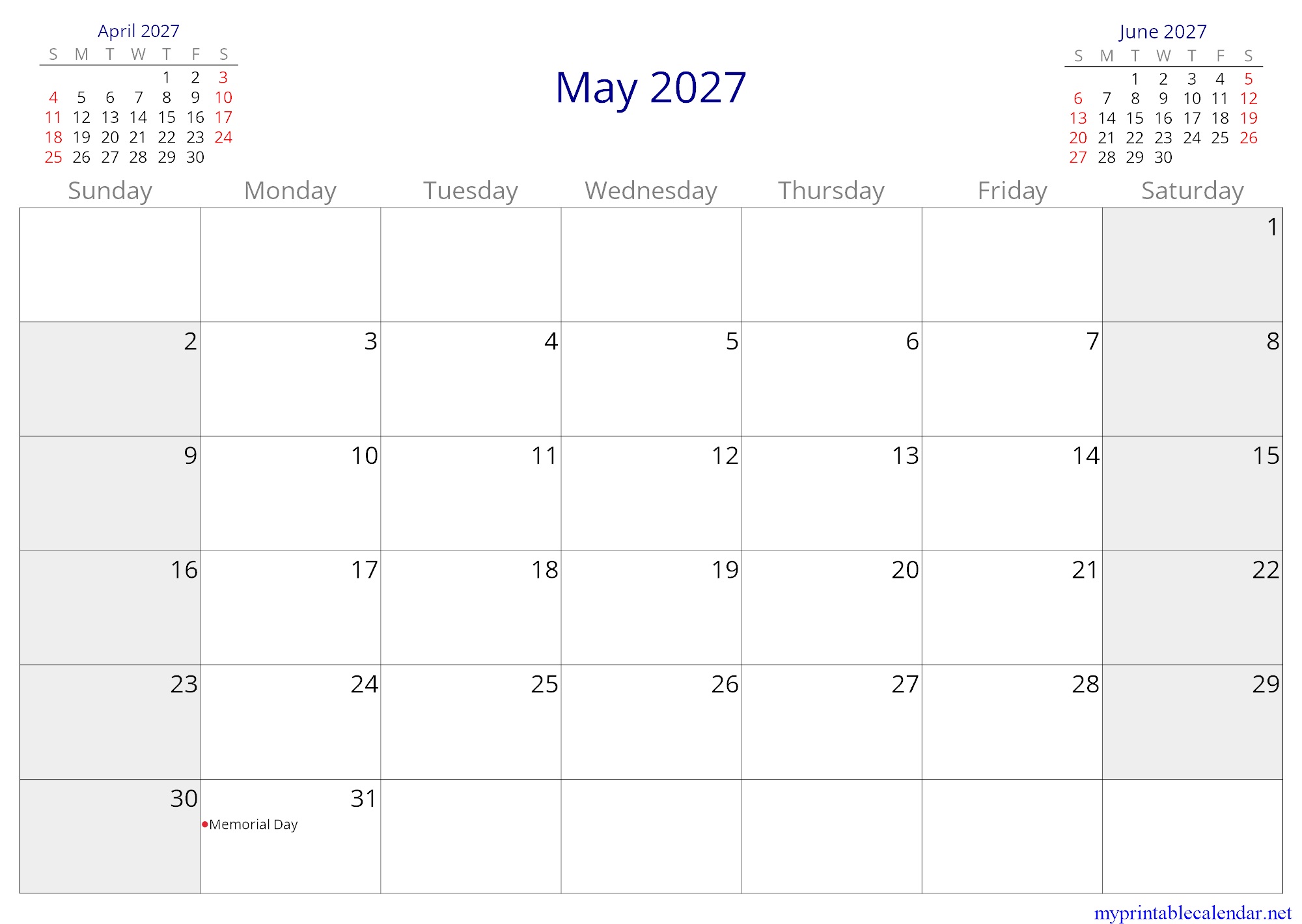 May 2027 monthly calendar, Northern Mariana Islands, English (US, CA) jpg