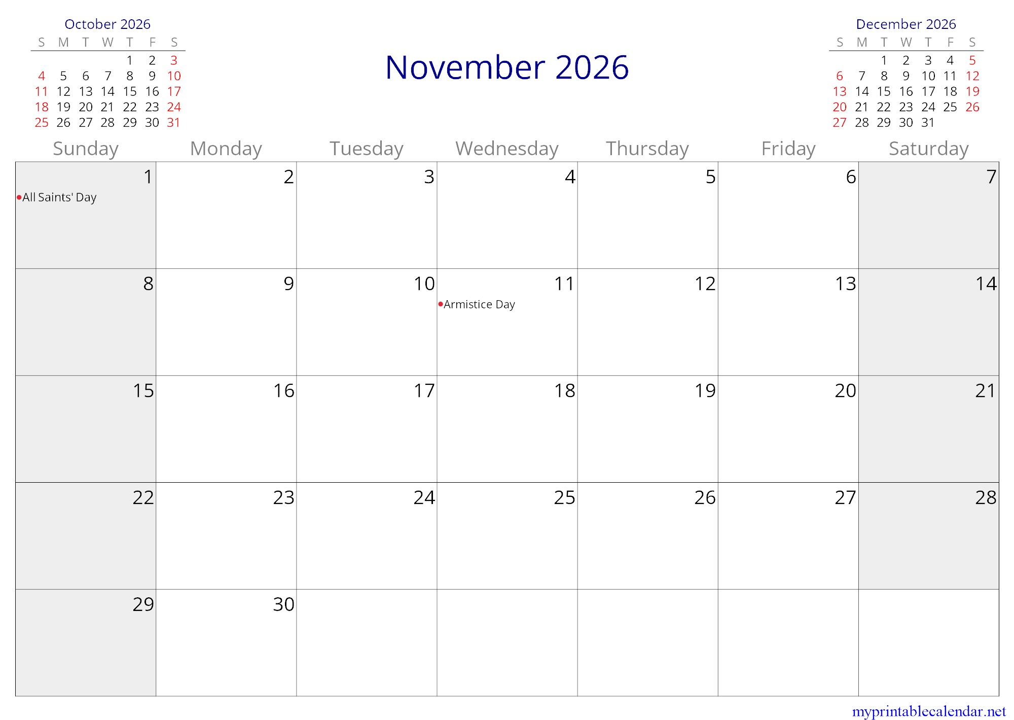 November 2026 monthly calendar, New Caledonia, in English jpg