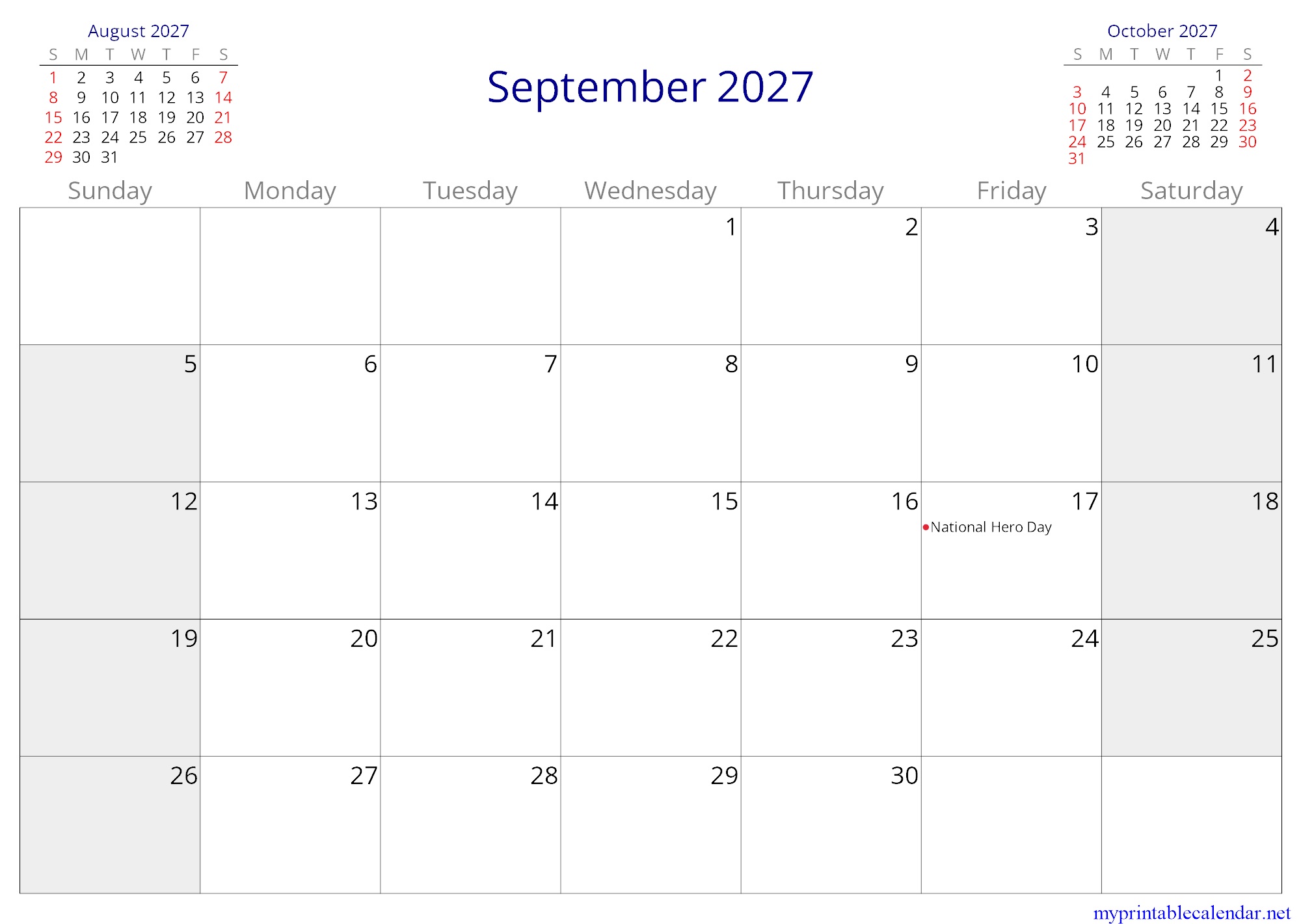 September 2027 monthly calendar, Angola, in English jpg