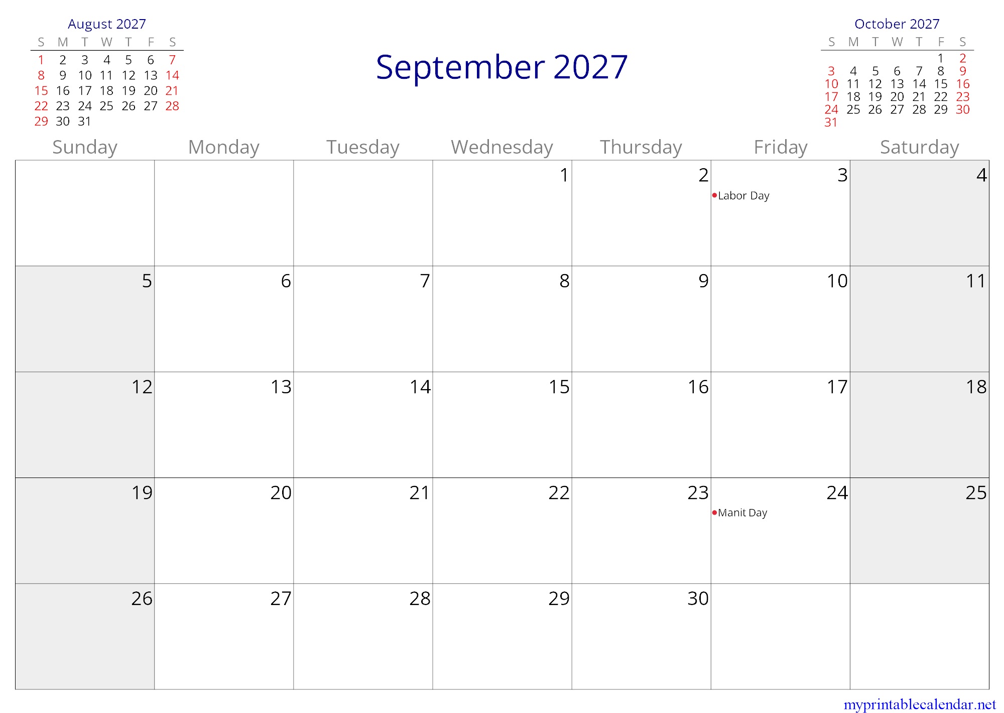 September 2027 monthly calendar, Marshall Islands, English (US, CA) jpg