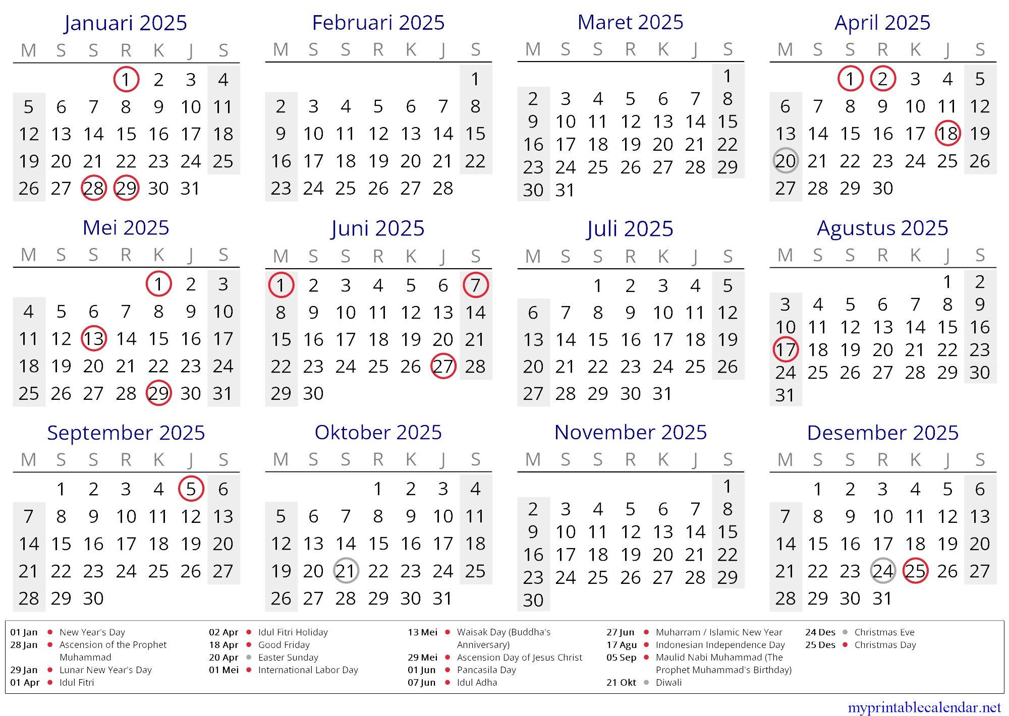 Printable Yearly July 2024 Calendar, Indonesia, Indonesian